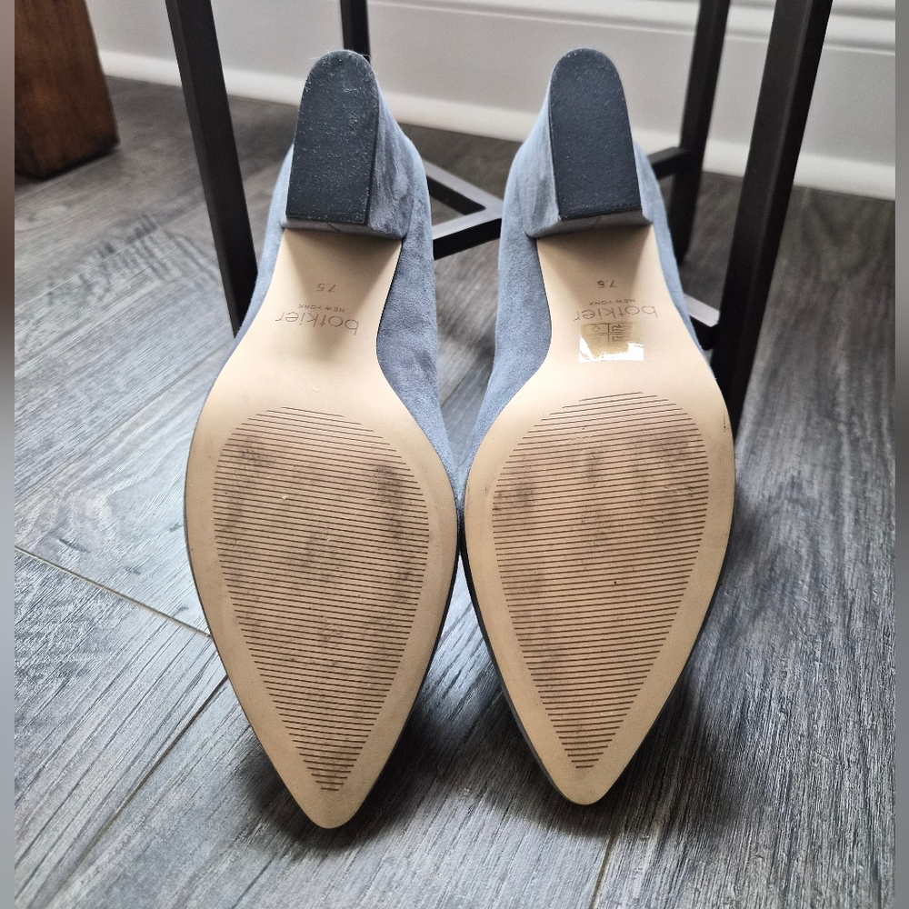 ​Botkier New York Grey Suede Pointed Toe Stella Block Heel Pumps 7.5 - Picture 7 of 7